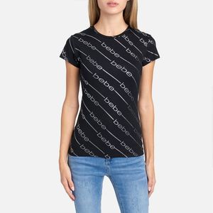 🚨🚨REDUCED🚨🚨 new bebe - silver foil logo tee - size M